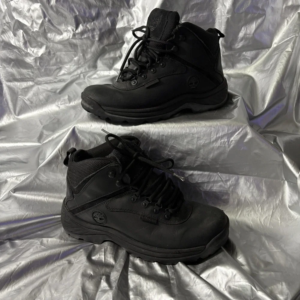 MENS TIMBERLAND SIZE 8 WHITE LEDGE WATERPROOF MID HIKER MD BLACK